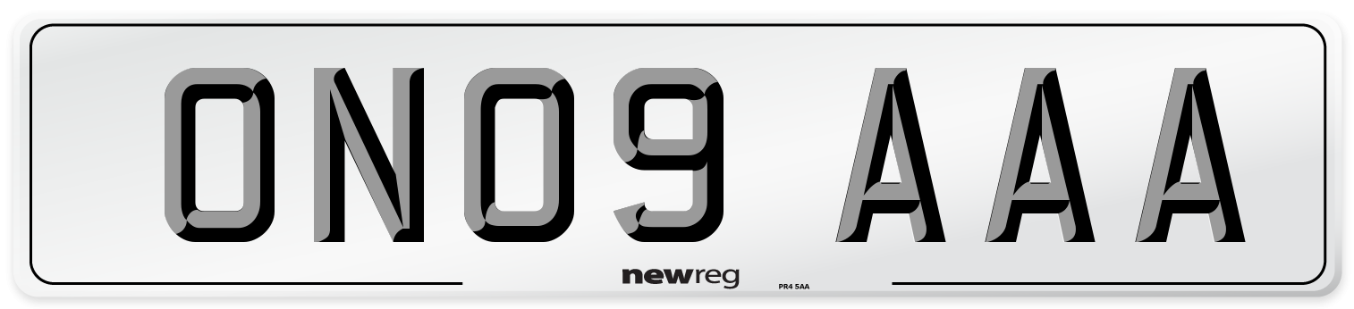 ON09 AAA Number Plate from New Reg